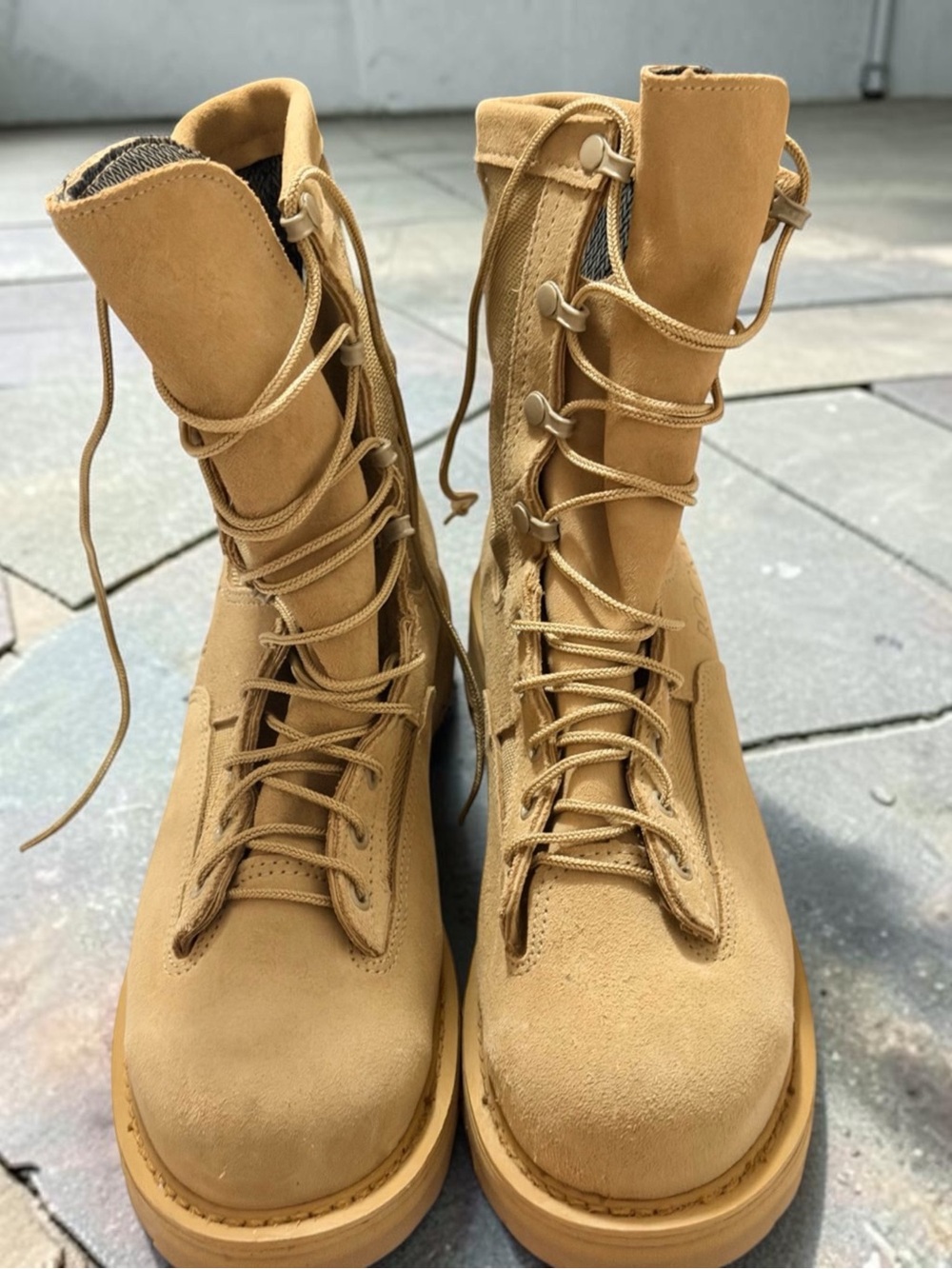 Rocky Wheat Tan Military-Style Lace-Up Boots